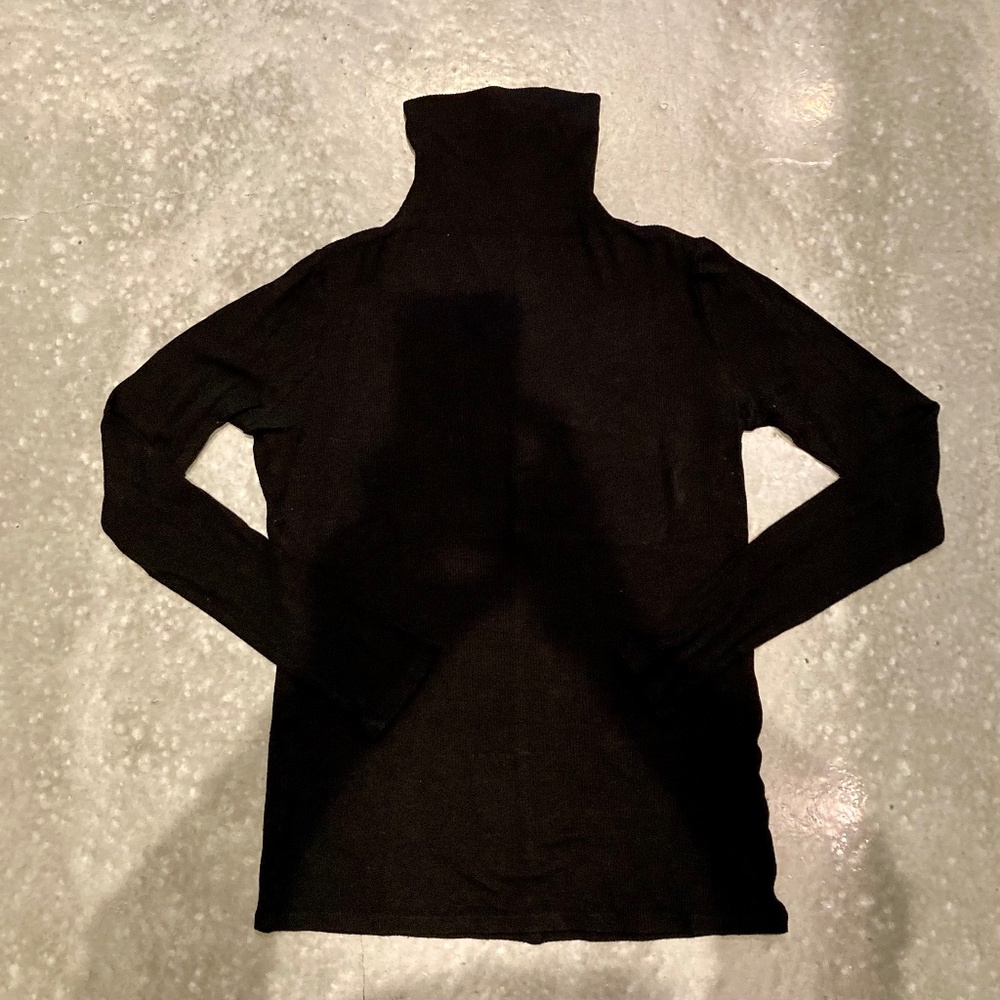 Vince slim black ribbed high mock turtleneck